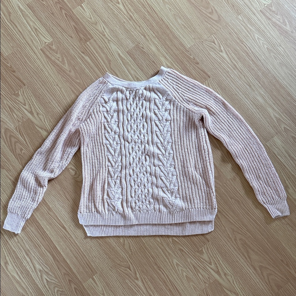 Faded Glory Light Pink Cable Knit Sweater